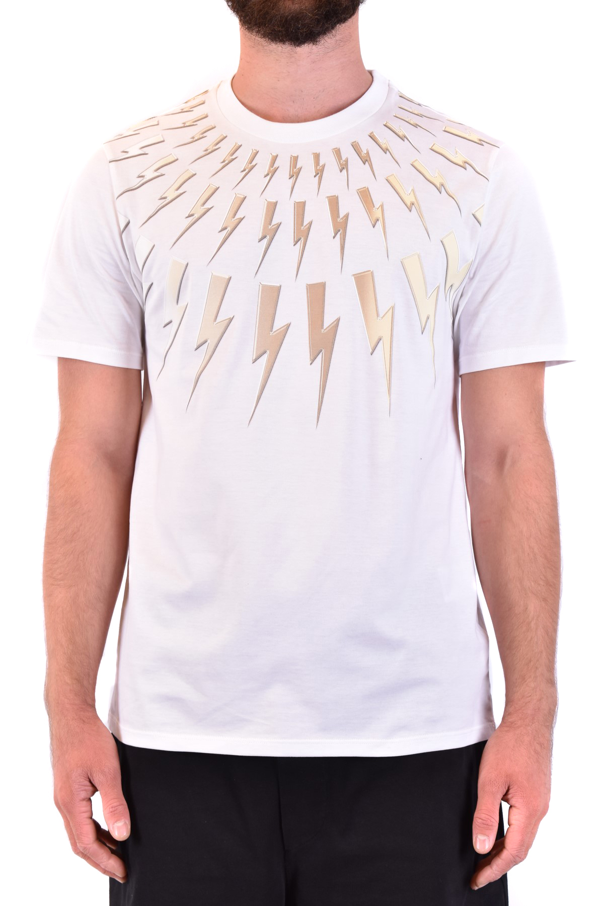 Tシャツ・カットソー NEIL BARRETT Men T Shirts PBJT149 U531C 01 Black t-shirt-neil-barrett-white-