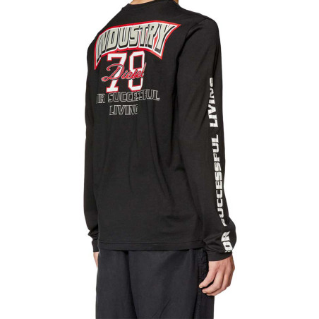 Langarm-T-Shirt Diesel schwarz