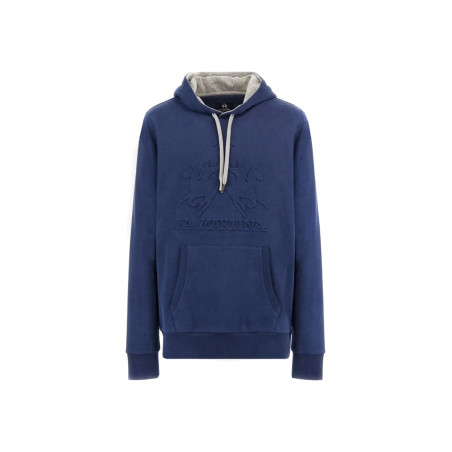 Hoodie La Martina blue ZMF010 FP575