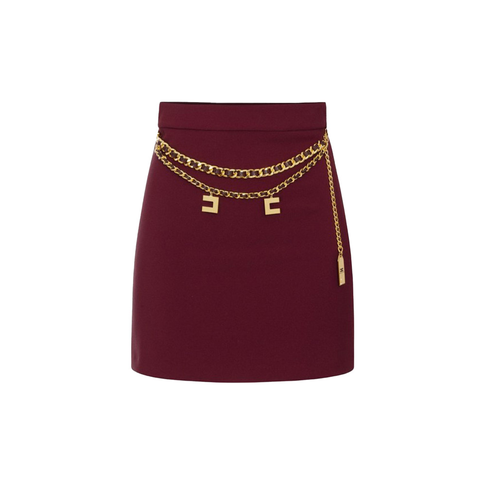 Falda Elisabetta Franchi borgoña